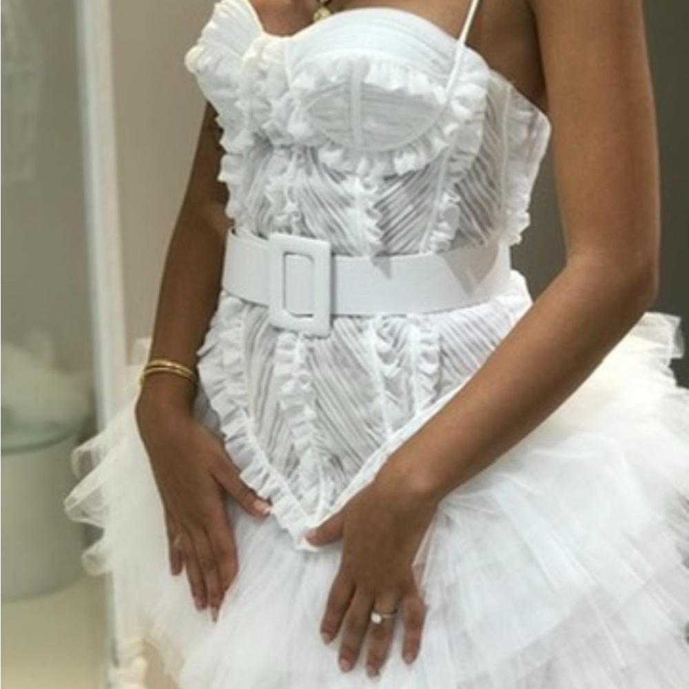Wedding second look - Ruffled Dress with Belt